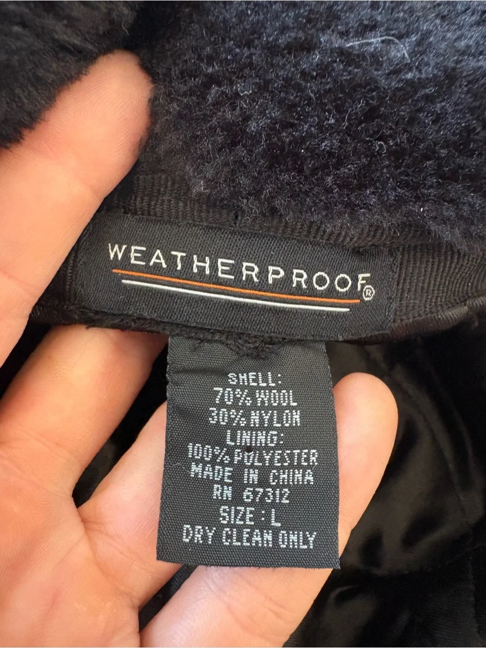 Weatherproof Wool Elmer Fudd Cap Hat L Black Grey Ear Flaps Trapper Houndstooth